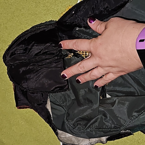 Maxima 100% Velvet Chocolate Gypsy Costume Gown Gold Sequins Beads Size Large 8 - Picture 15 of 17